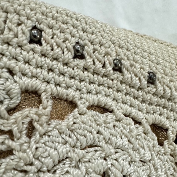 The Sak Sequoia Crochet Cream Rose Gold Hobo Elegant Shoulder Bag Bohemian Boho - Picture 2 of 16